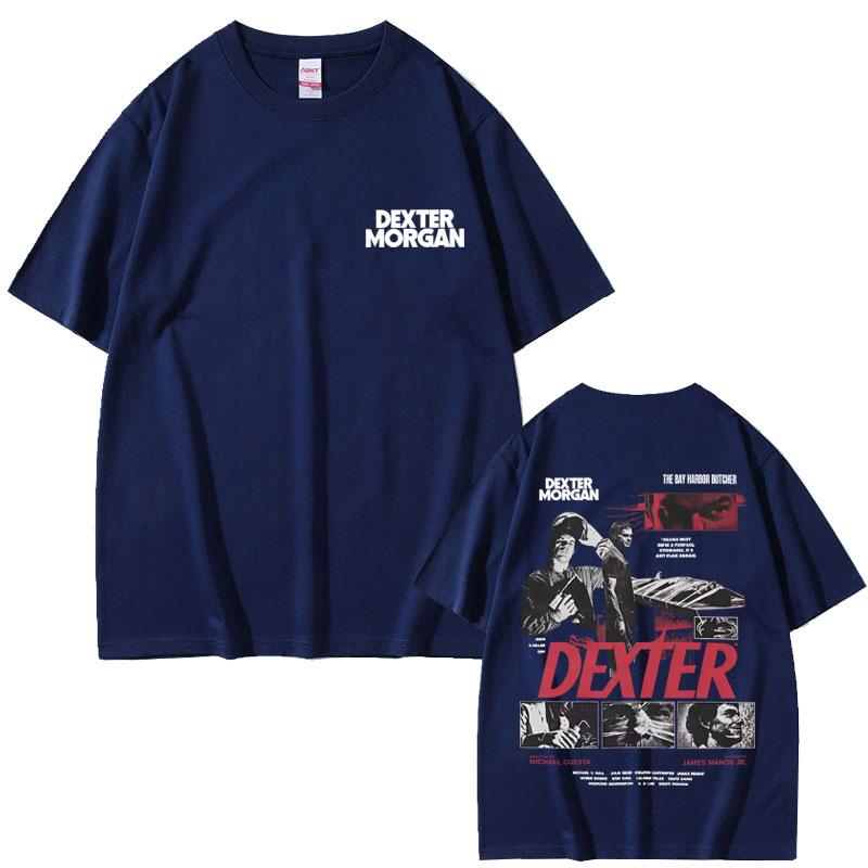 TV Play Dexter Morgan Graphic Print Tshirt Men Women Casual Vintage Cotton Short Sleeve Tshirts Mens Loose Oversized T Shirts