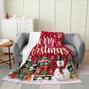 Xmas Grids Flannel Blanket Warm Lightweight,Merry Christmas Theme Warm Blanket for Couch Sofa Decor,Cartoon Santa Claus Warm