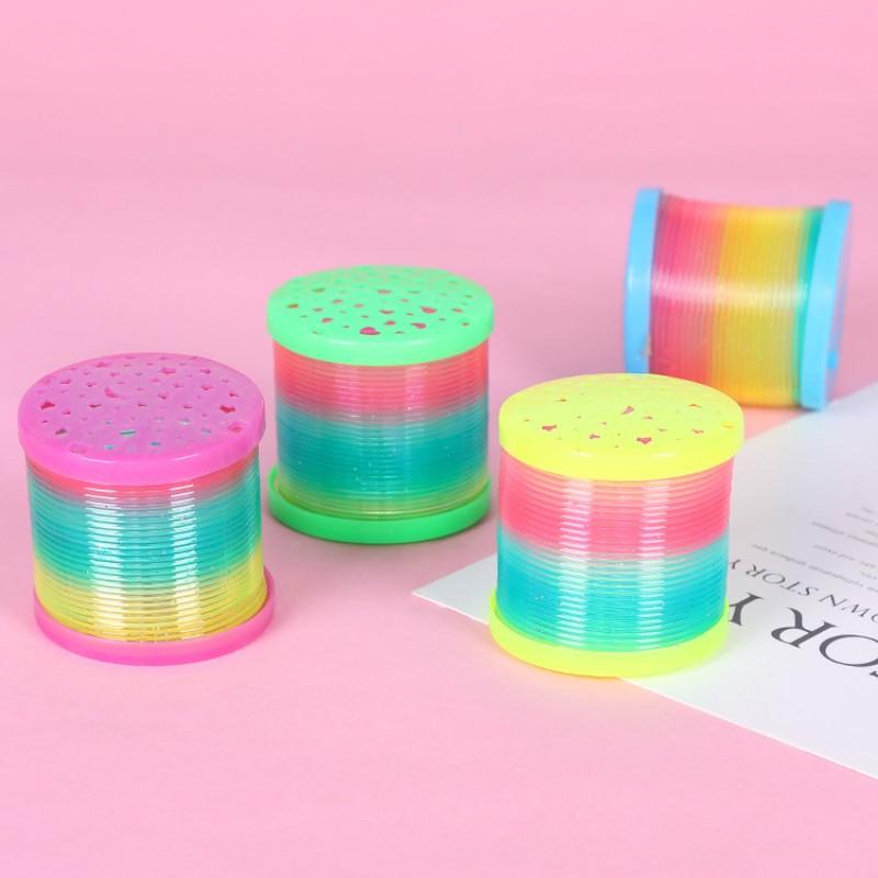 Яркое красочное волшебное радужное весеннее кольцо со светящимся светодиодом, 1 шт., классические игрушки, детские креативные игрушки, случайный цвет, ручная работа