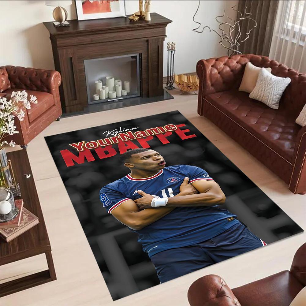 Mbappe 77 Personalized Text Area Rug Perfect for Study room Game Room Balcony Dormitory Anti-slip Rug Anime Office Decor