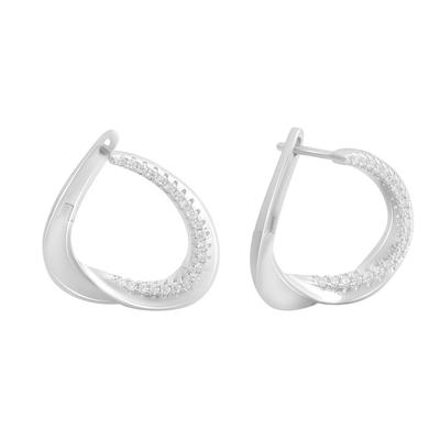Серебряные серьги с фианитами (2190561)