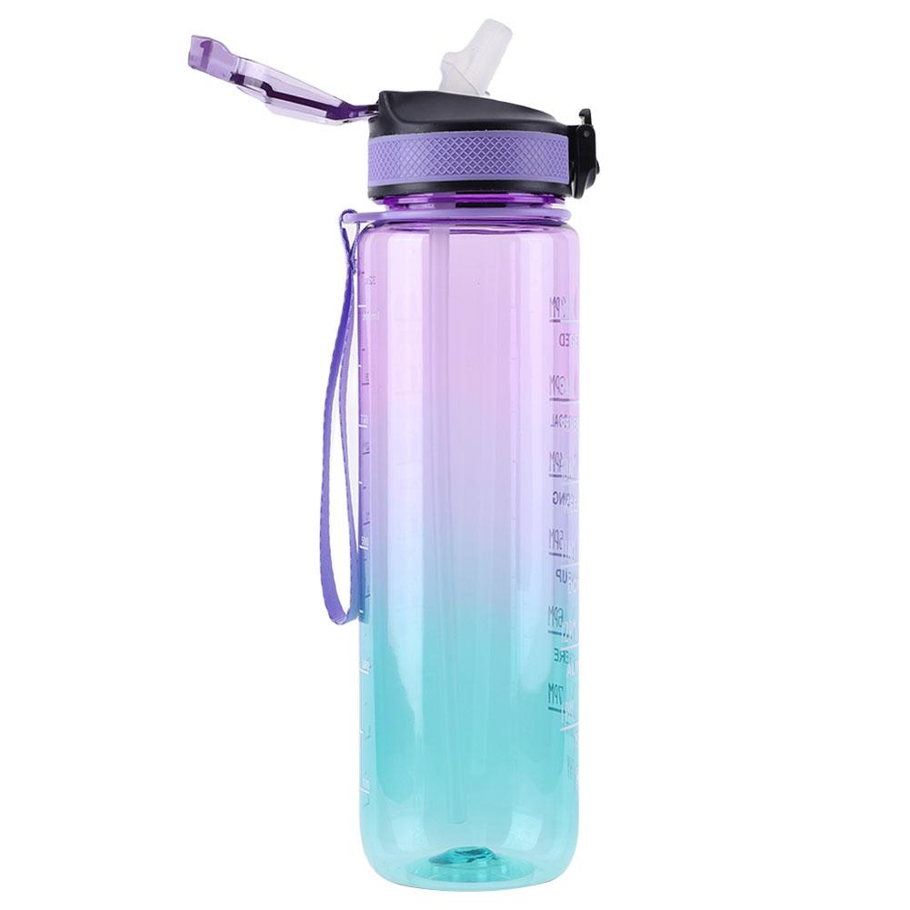 Мотивационная бутылка для воды 1000 мл, герметичные многоразовые бутылки для воды, большая емкость для путешествий на открытом воздухе, тренажерный зал, фитнес
