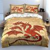 Red three-headed dragon. Bedding sets Duvet cover sets Duvet covers Pillowcases(1 * Duvet Cover 2 * Pillowcases without duvet insert)