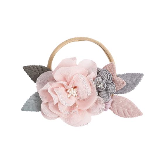 Детская повязка на голову с искусственным цветочным принтом, мягкие эластичные стразы, декоративная подарочная ткань, повязка для волос для новорожденных, головные уборы для девочек, аксессуары для волос