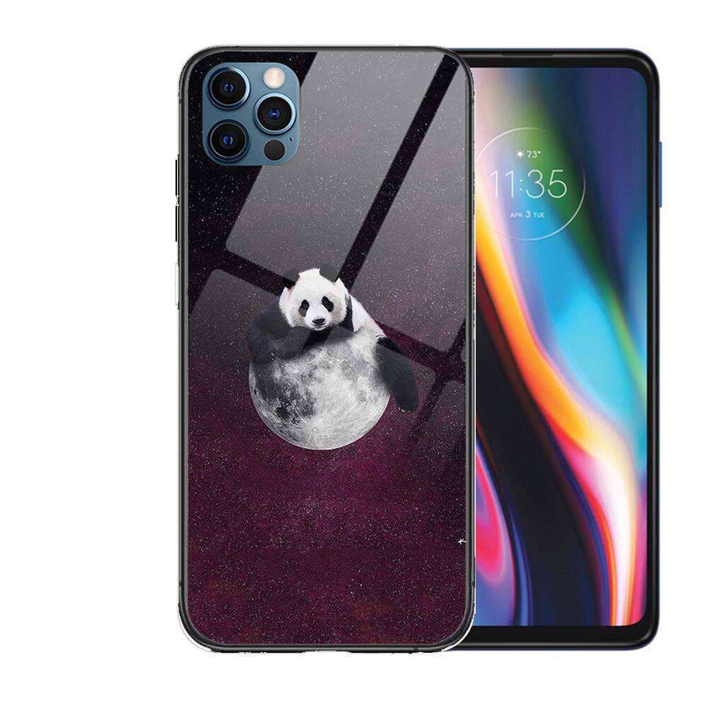 Super Cute Panda Glass Case For Iphone 13 12 11 Pro Max 12Pro XS Max XR X 7 8 Plus SE 2020 Mini Case Tempered Back Cover