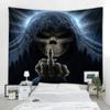 Halloween Decorative Tapestry Skull Death Wall Art Decorative Background Cloth Home Living Room Room Decoration