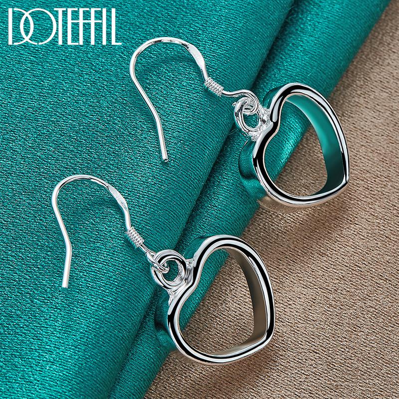 Романтические серьги-сердечки Серебряные украшения с подвесками