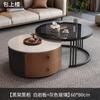Итальянский кофейный столик из каменной плиты гостиная домашний маленький apartamento седельная кожа круглый кофейный столик