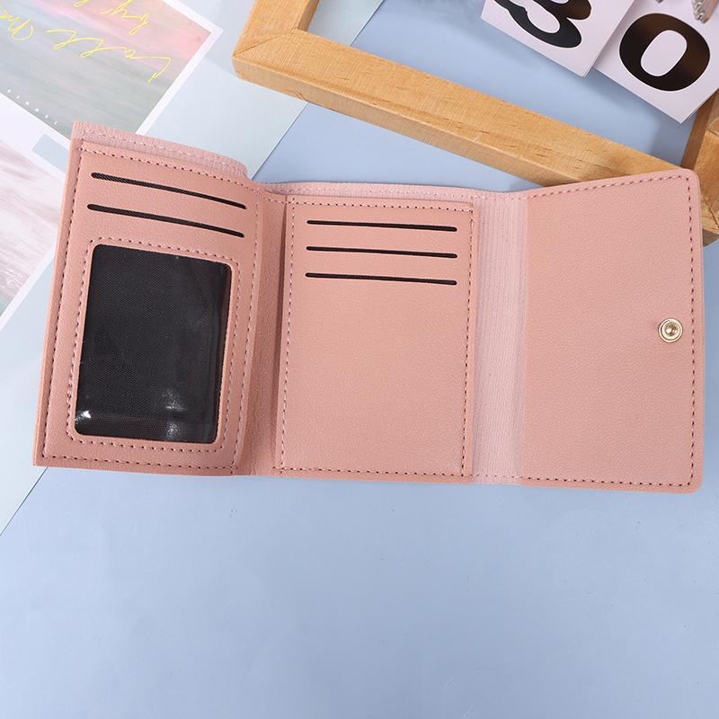 1 шт., женские короткие милые маленькие кошельки, студенческие, тройные, держатели для карт, сумка для удостоверения личности для девочек, держатели для карт, портмоне, кошельки, мультяшная сумка