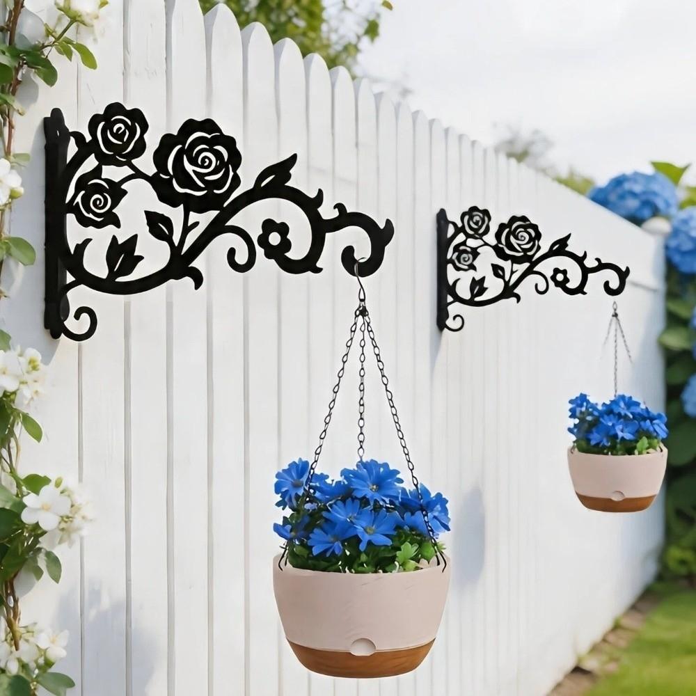 Rustproof Metal Plant Hook Hollow Flower Basket Hook Outdoor Hanging Hook Courtyard Decoration