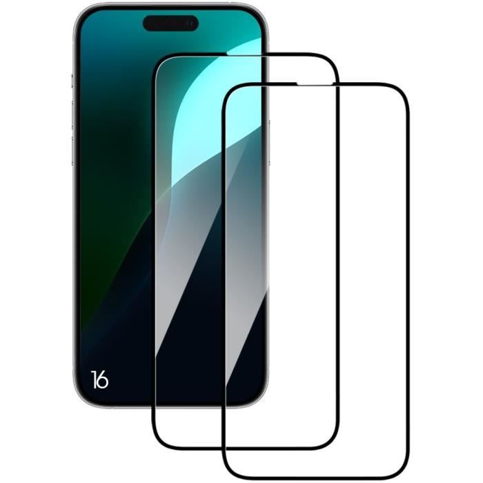 Protection d'écran pour iPhone 16 - BOOLING - Pack de 2 Verres Trempés - Antichoc - Résistant aux Rayures