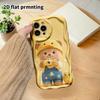 Phone case: 2D flat design suitable for iPhone 18 17 16 15 14 13 Pro, couple style, little bear with hat, Christmas and Halloween gifts