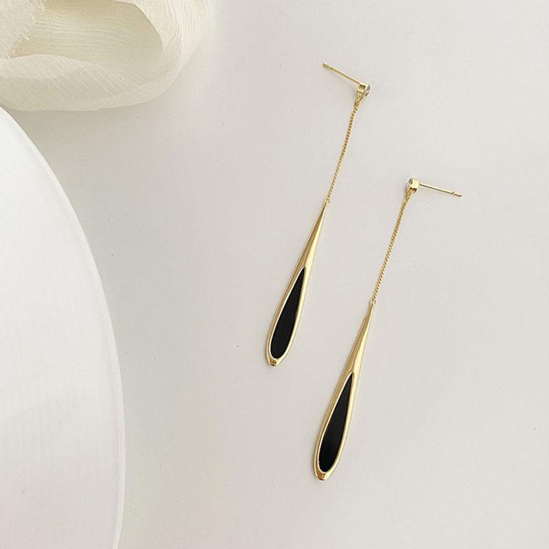 ANENJERY Цирконовые серьги с каплями воды, длинные серьги с кисточками для женщин, изящные корейские модные украшения