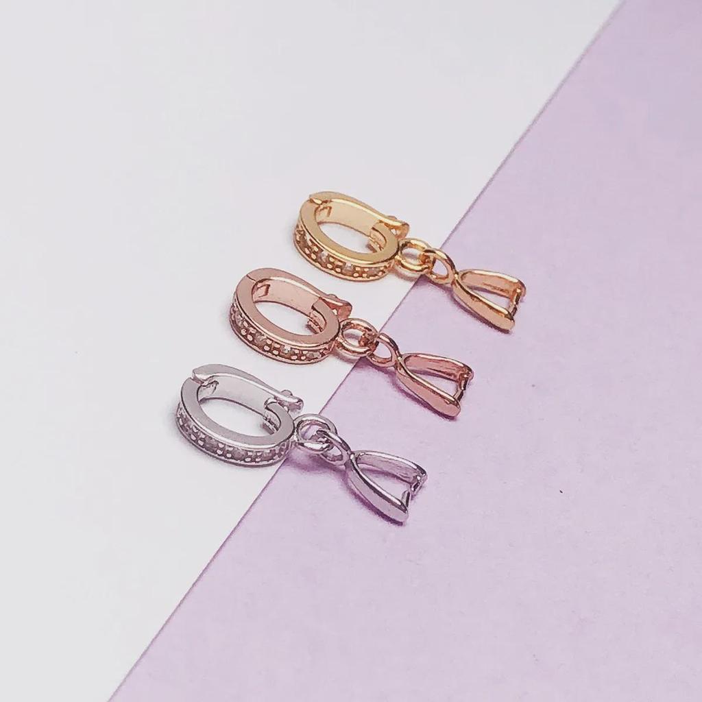 Серебряная застежка-клипса двойная из стерлингового серебра 925 пробы для подвески и нефритовых аксессуаров