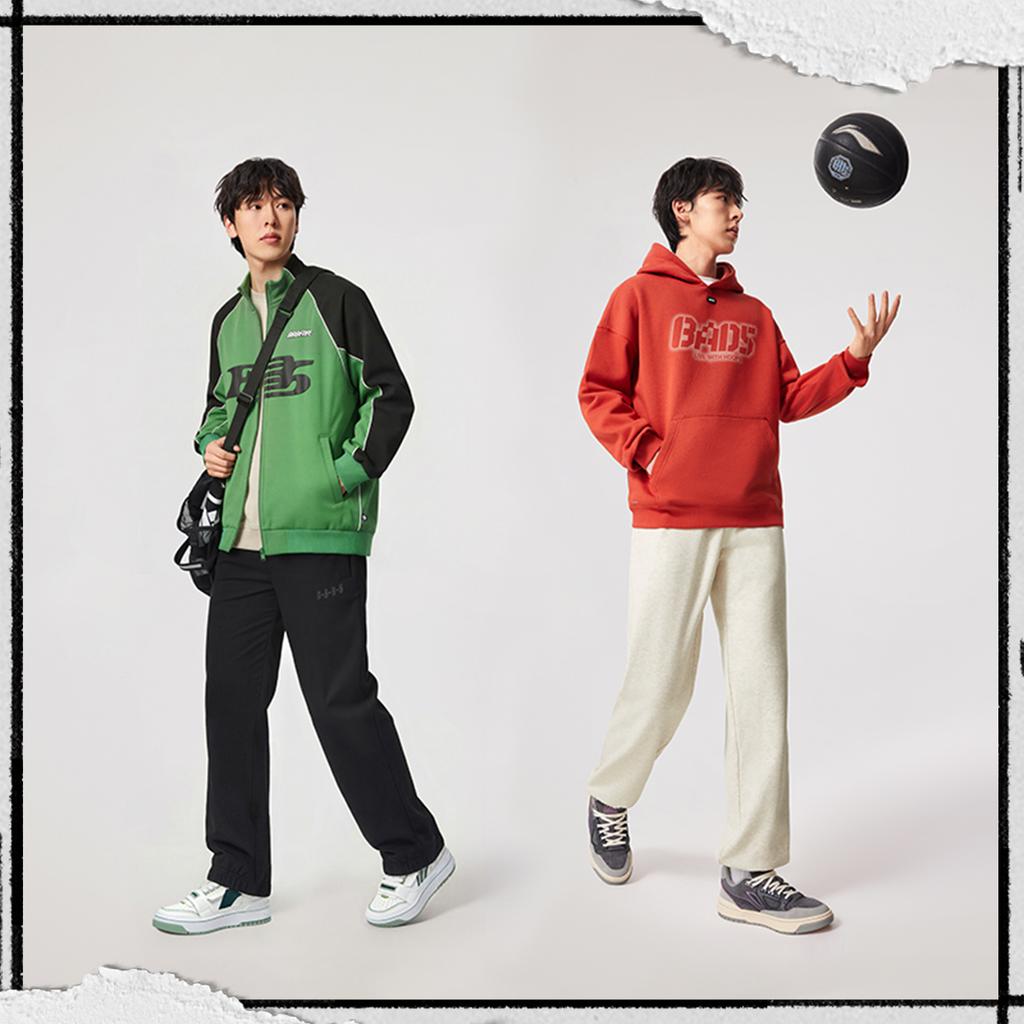 Li-Ning Badfive Свободные спортивные вязаные штаны с логотипом и надписью, мужские, AKLW015-3