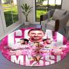 Lionel Messi Round Area Rug,Carpet Rug for Living Room Bedroom Sofa Playroom Decor,Non-slip Floor Mat