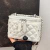 Korean Version of Fashionable Xiaoxiangfeng Rhombus Chain Bag Women's 2025 Spring New Box Small Square Bag Simple Messenger Bag