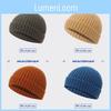 Модная унисекс хлопковая вязаная шапка мягкая шапка-бини с круглым верхом для холодных сезонов
