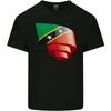 Curled Saint Kitts and Nevis Flag Day Football Mens Light Cotton T-Shirt