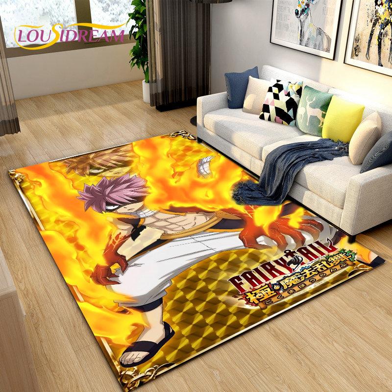 Fairy Tail Япония Аниме Мультфильм Коврик, Коврик для гостиной Спальня Диван Коврик Украшение, Дети играют Нескользящий напольный коврик