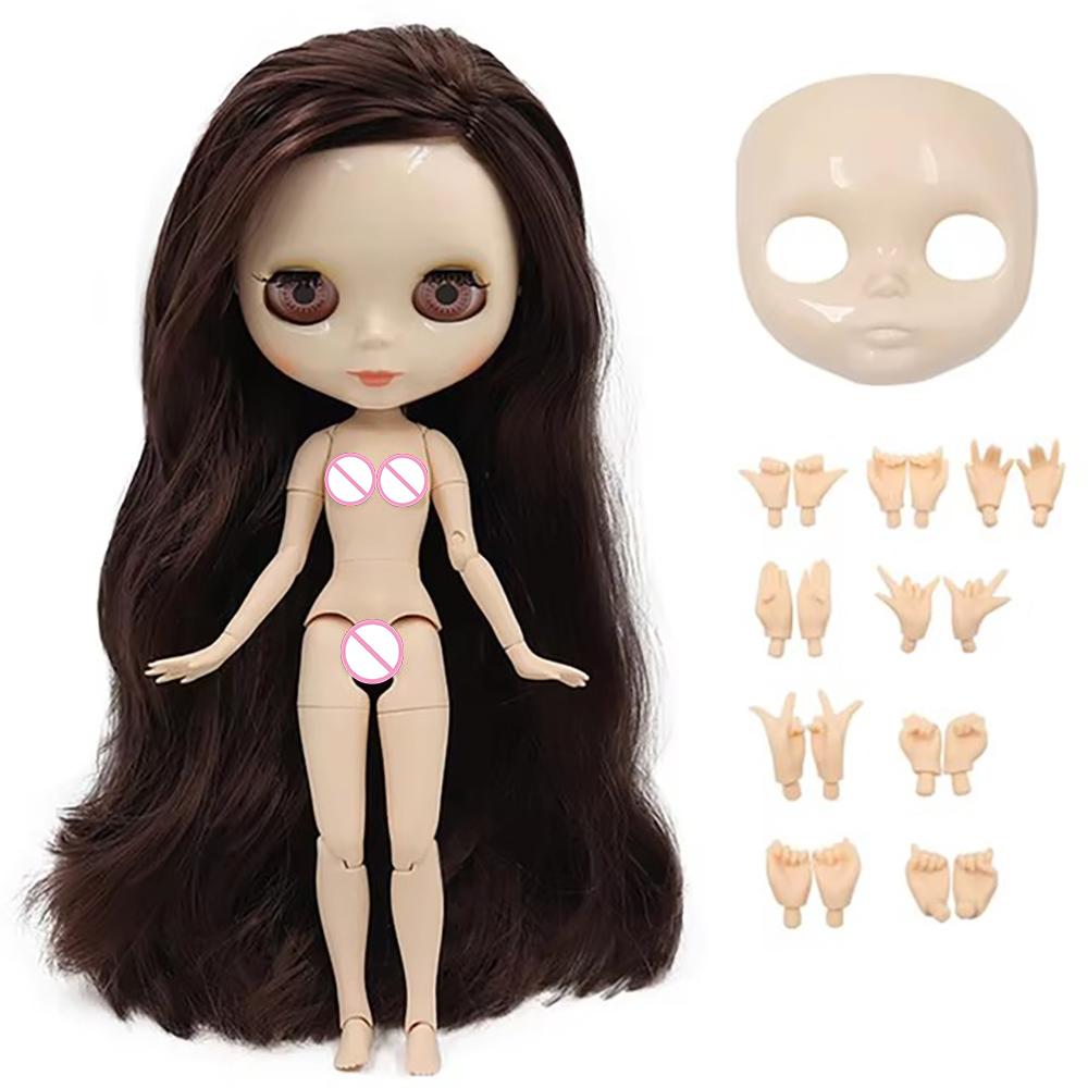 ICY DBS Blyth Doll White Skin Glossy Face Matte Face Joint Body with Hand Set A&B 1/6 Bjd Suitable Diy Makeup Special Price