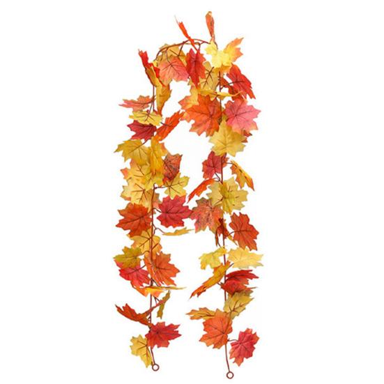 5.7Ft Fall Maple Leaf Garland Artificial Autumn Foliage Garland Harvest Hanging Vine