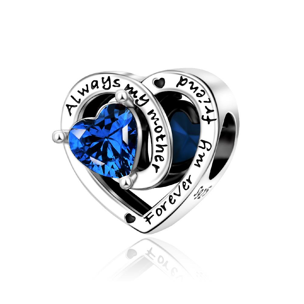 S925 Silver DIY Heart Shaped Bead Jewelry Accessories Fashion Birthday Gift For Girls Love Gemstone Beading Craft Supplies