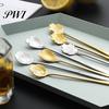 Coffee Spoon Long Handle Fine Texture Stainless Dessert Steel Mixing for Home Milk