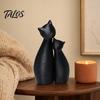 Минималистичное искусство с кошкой, милая черная статуэтка, 3D-печатная фигурка в обнимающей позе, статуэтка для обнимашек, декор для рабочего стола, полки дома, офиса, идеи подарка для влюбленных, пары