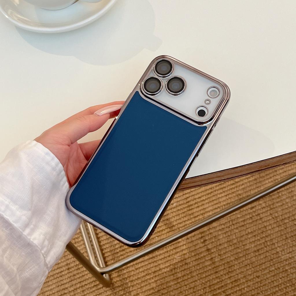 Простая однотонная гальванизированная наклейка-чехол, подходит для iPhone16Pro max Apple 17 чехла для мобильного телефона 14/15 продвинутое ощущение