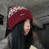 Теплая модная вязаная шапка с узором Fair Isle на осень-зиму