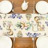 PATIO CHOICE Table Runner Easter Decorations Bunny Watercolor Easter Eggs Flower- Easter Table Runners Kitchen Dining Table Decoration for Home Party