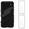 Для iPhone 17 Air Чехол с 2 шт. Закаленное стекло WANLONFENG Серия KK ПК ТПУ Чехол для телефона Подставка Точные вырезы