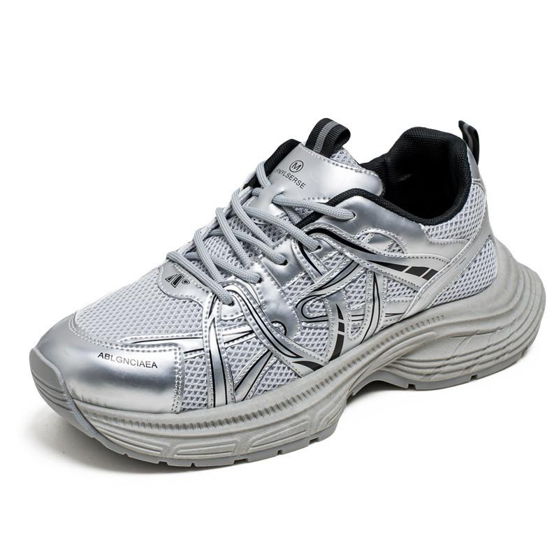 Autumn and winter new men's retro dad shoes platform heightening sports jogging casual shoes men's mesh breathable trendy shoes