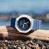 Casio Мужские часы G-SHOCK на смоляном ремешке, водостойкость 200 м, аналоговые, ударопрочные, кварцевые, GA-2110ET-2A