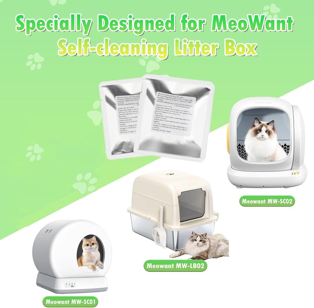 Устранитель запаха для самоочищающегося лотка Meowant  Гель-дезодорант для контроля запаха кошачьего туалета  Дезодоратор для автоматического кошачьего лотка