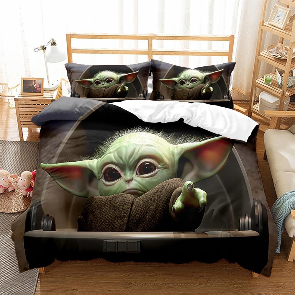 Yoda Duvet Cover pillowcase Bedroom Decoration Children Gift adult Single Double bed Large SizeZip Duvet Cover