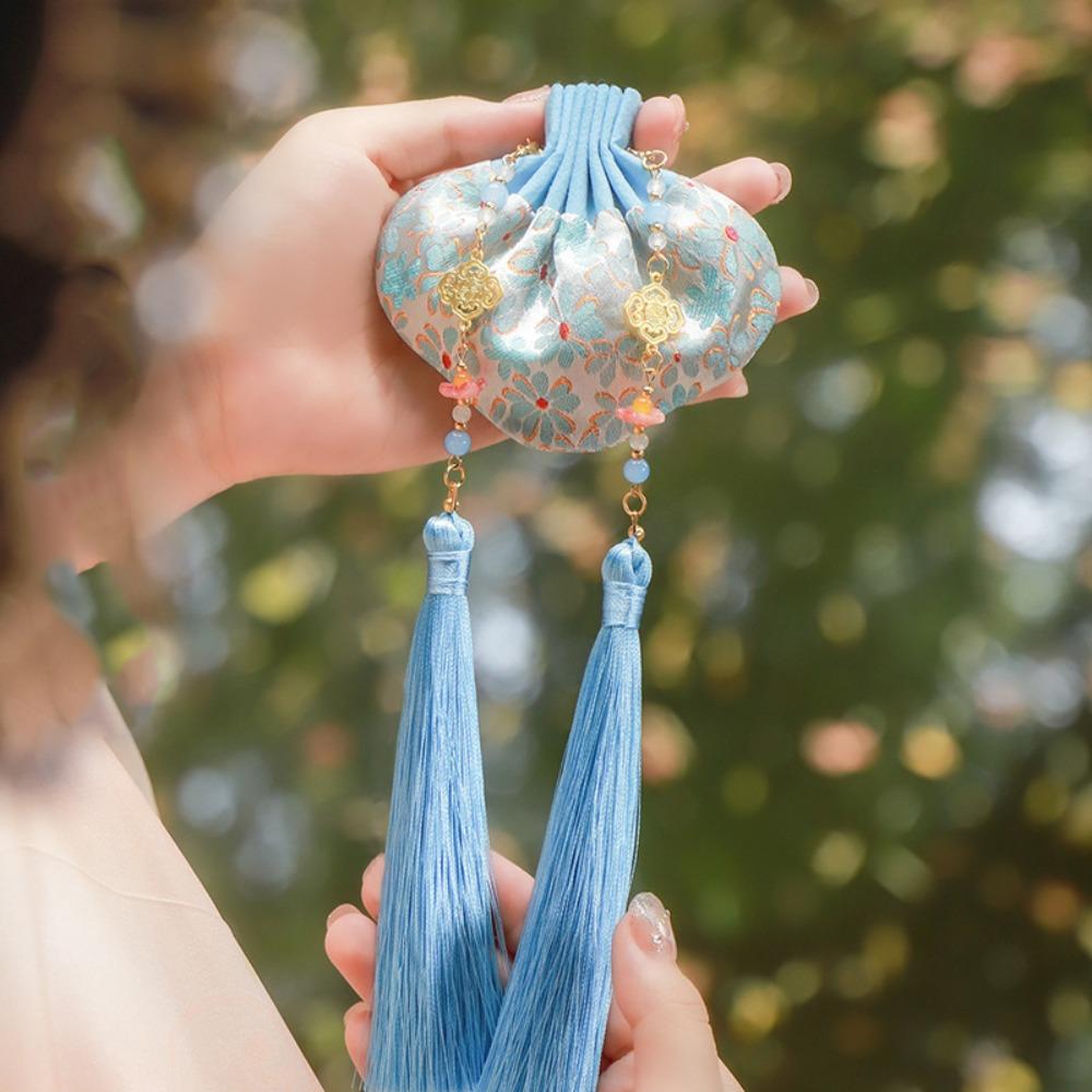 Embroidery Tassel Storage Sachet Empty Hanging Pouchperfume Bag Blessing Gift