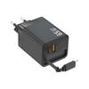 Двухпортовое GaN-зарядное устройство PD65W британского стандарта с выдвижным кабелем: Быстрая зарядка A+C