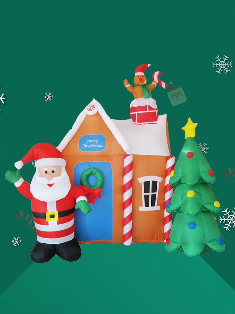 Надувная рождественская елка Санта-Клауса, освещение и газовая модель, рождественские украшения