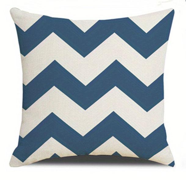 Navy blue and white geometric patterned pillowcases suitable for living room and bedroom decor pillow insert not included