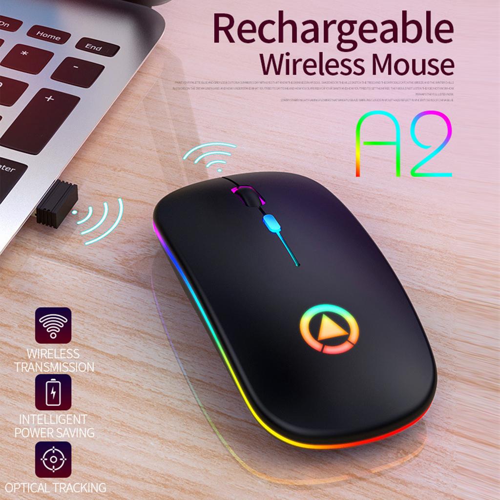 Мышь Plug and Play Портативный Бесшумный Перезаряжаемый Освещенный Беспроводной Офисный Компьютер Ноутбук