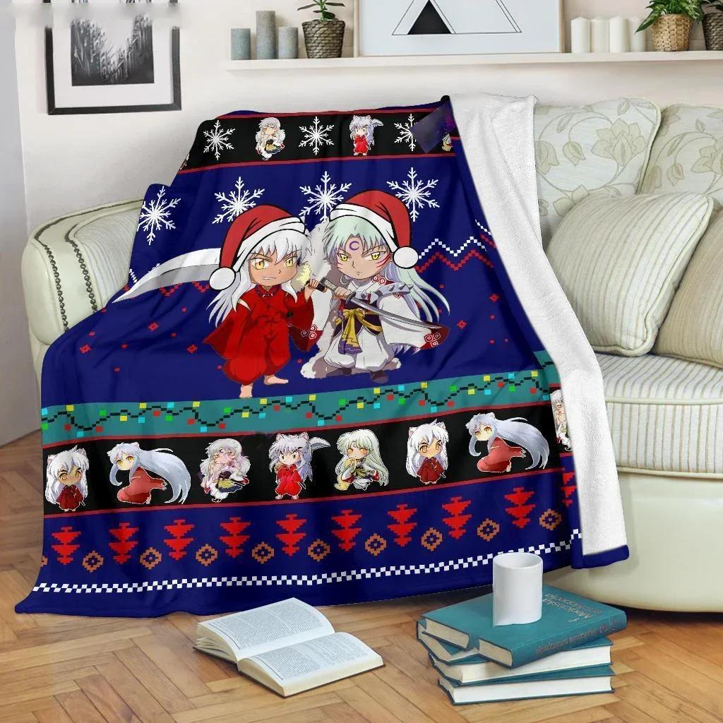 Inuyasha Blanket Comfort Soft Throw Fleece Anime Blanket for Bed Couch Travel Warm Cozy Cover