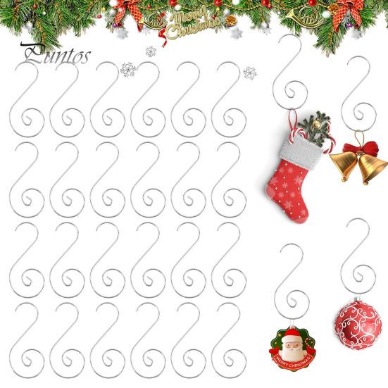 100 шт. крючков для рождественских украшений S-образной формы, нержавеющие, прочные, несущие нагрузку крючки для рождественской елки, аксессуары для вечеринок