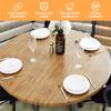 Round Table Cloth Waterproof Oil-proof Farmhouse Table Cover Decorative Wood/Woven Texture Desk Cover Tabletop Protection Cloth