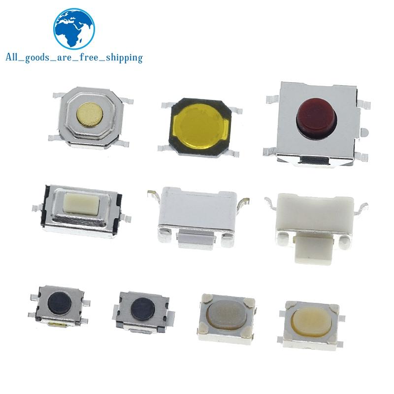 TZT 10/100 шт. 3*6 3*4 4*4 SMD Тактильный Тактовый Нажимная Кнопка Переключатель 2-контактный 4-контактный Сенсорный Микропереключатель 3x4x2 3x6x4.3 3x6x2.5 3x6x5 4x4x1.5