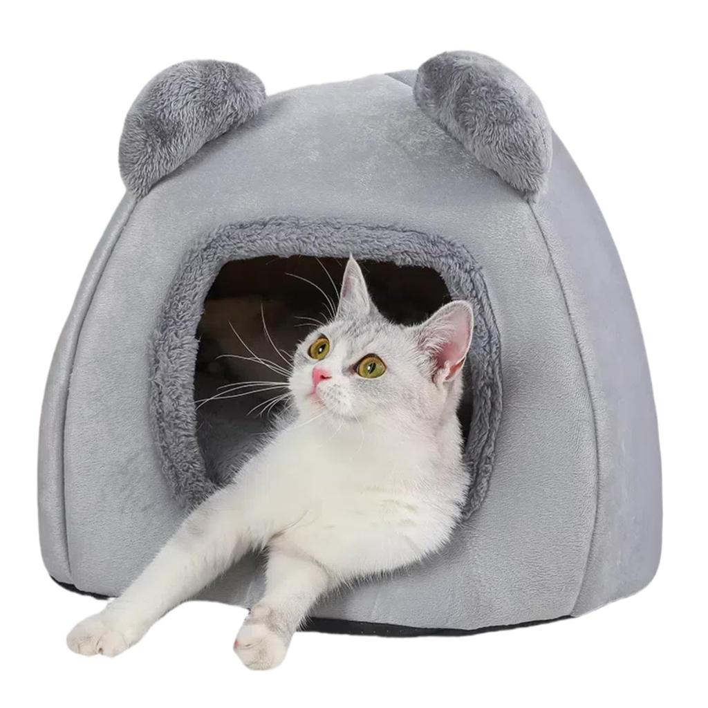 DICOCO Cat House Dome Shape Warm Dog House Dome Cold Protection Cat Bed Indoor Cat Bed Washable Small Dogs Cute Cat House Removable Cat Cushion