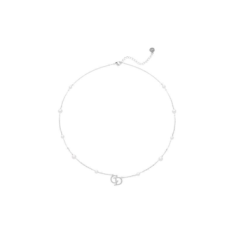 Женское жемчужное ожерелье на ключицу - Двухслойный дизайн с буквами, роскошный чокер