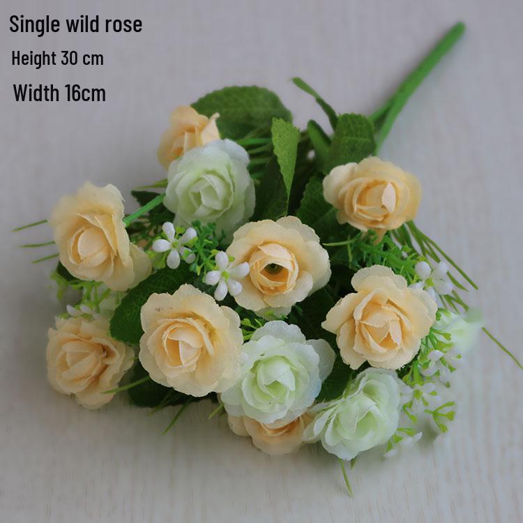 Silk Fake Flower Bouquet for Living Room or Dining Table Decor - Plastic Dried Flower Bonsai Ornaments