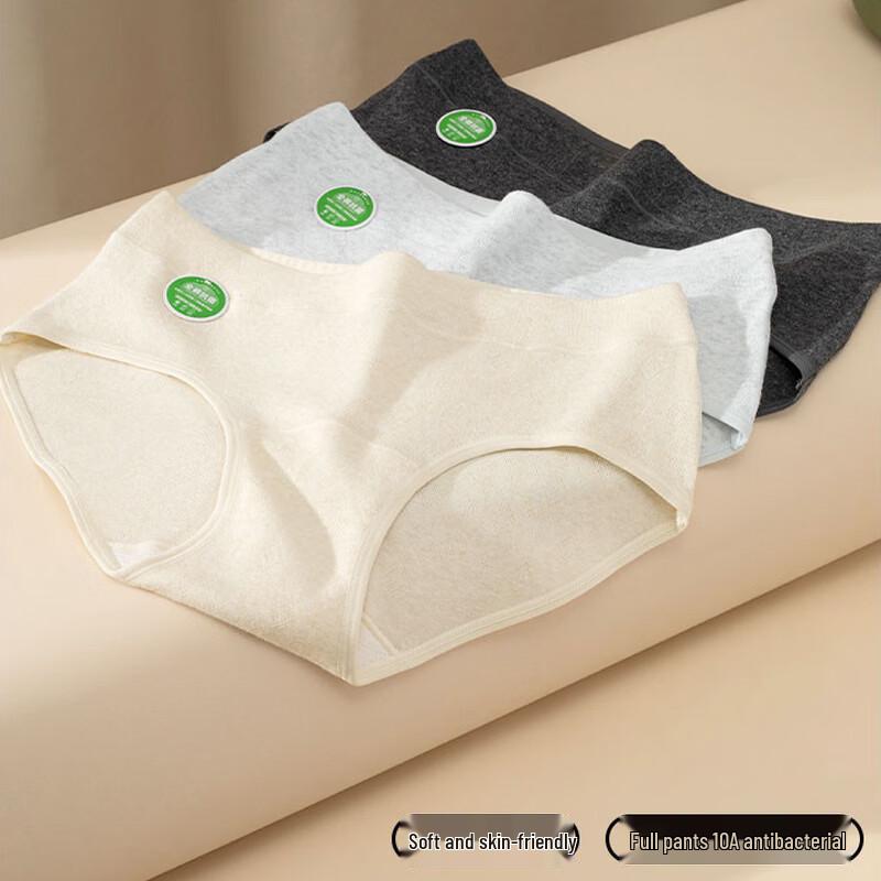 Women's Pure Cotton Anti-Bacterial Breathable High-Waist Briefs (3-Pack)